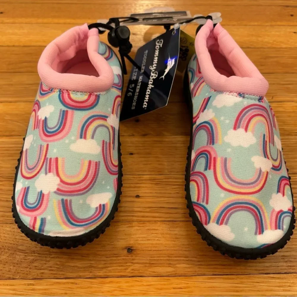 Tommy Bahama rainbow Water shoes machine washable toddler size 5/6 NWT